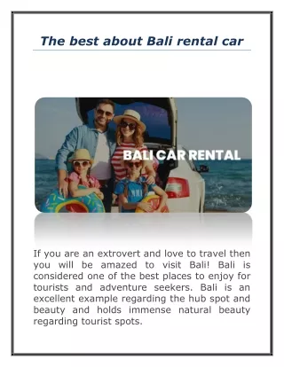 The best about Bali rental car