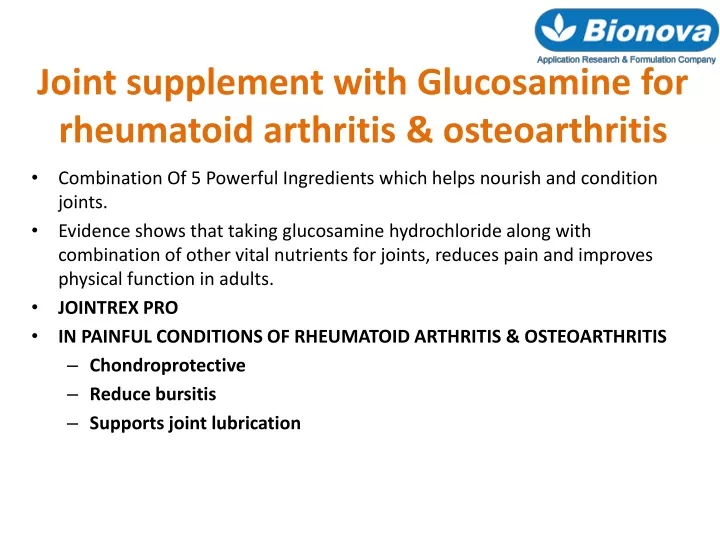 joint supplement with glucosamine for rheumatoid arthritis osteoarthritis