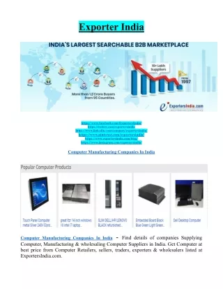 Computer Manufacturing Companies In India
