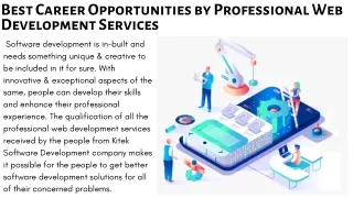Best Career Opportunities by Professional Web Development Services