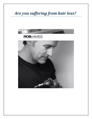 are you suffering from hair loss