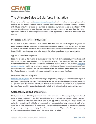 The Ultimate Guide to Salesforce Integration