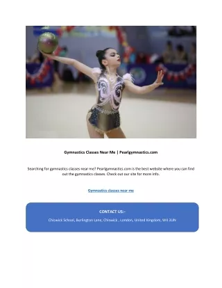 Gymnastics Classes Near Me | Pearlgymnastics.com