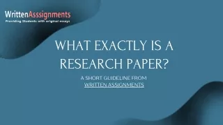 What exactly is a research paper?