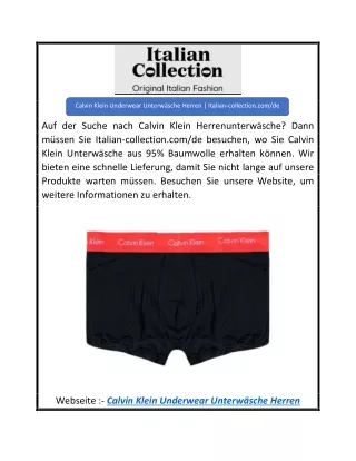 Calvin Klein Underwear Unterwäsche Herren  Italian-collection.comde