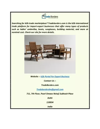 B2b Portal for Export Business  Tradeborders.com