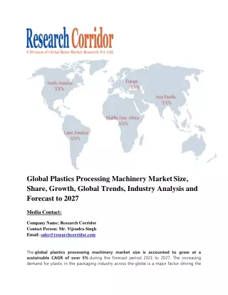 global plastics processing machinery market size
