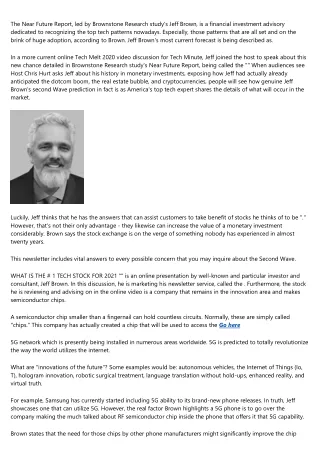 the near future report led by brownstone research