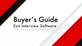 Exit Interview Software Buyer's Guide & Reviews