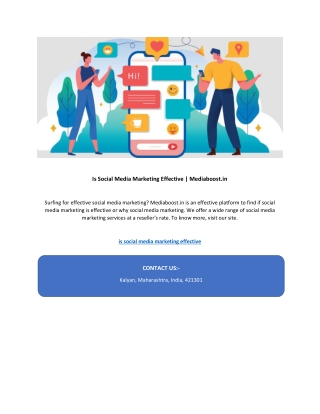 Is Social Media Marketing Effective | Mediaboost.in