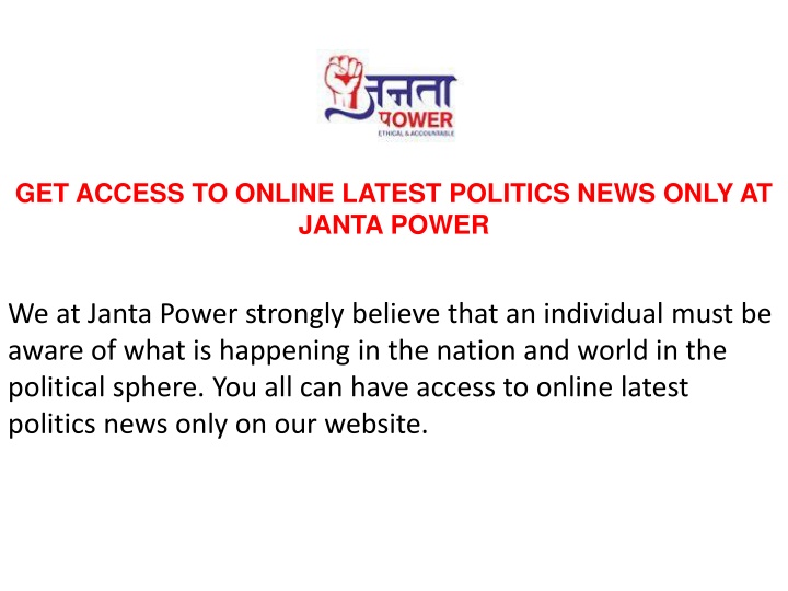 get access to online latest politics news only