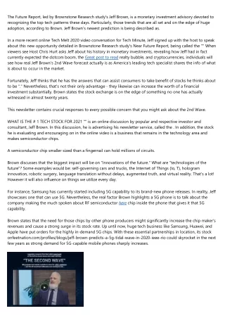 the future report led by brownstone research