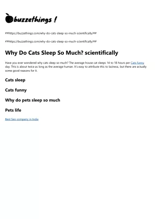 https buzzethings com why do cats sleep so much