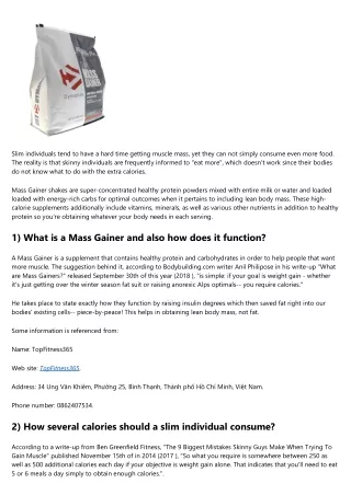 What skinny people ought to understand about Mass Gainer as well as how it can h