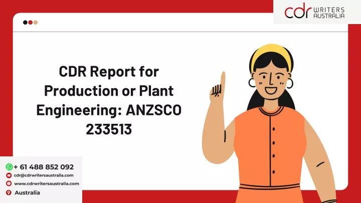 cdr report for production or plant engineering
