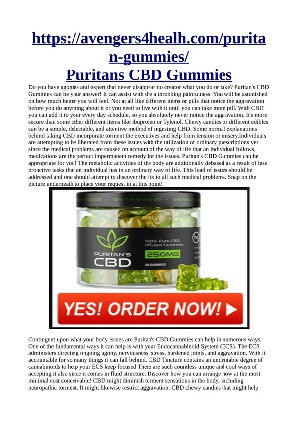 Puritan CBD Gummies @>>> https://avengers4healh.com/puritan-gummies/