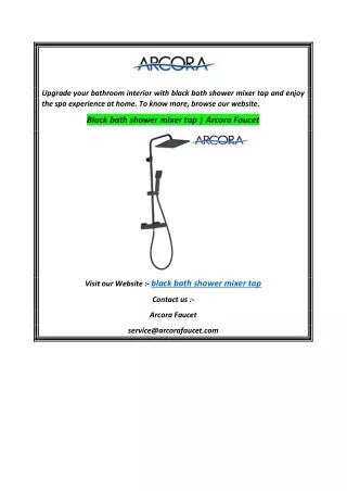 Black bath shower mixer tap  Arcora Faucet