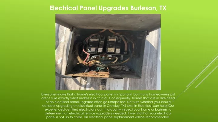electrical panel upgrades burleson tx