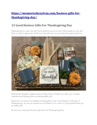 Hostess Gifts for Thanksgiving Day
