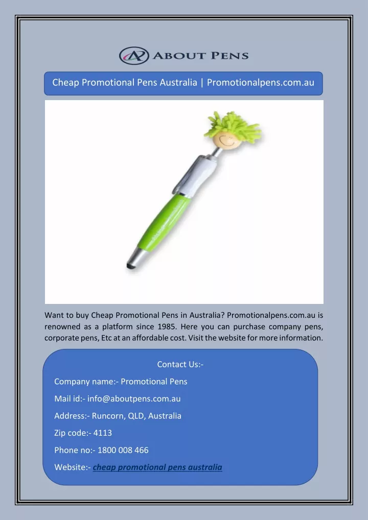 cheap promotional pens australia promotionalpens