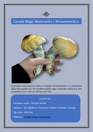 Canada Magic Mushrooms | Shroomworld.cc