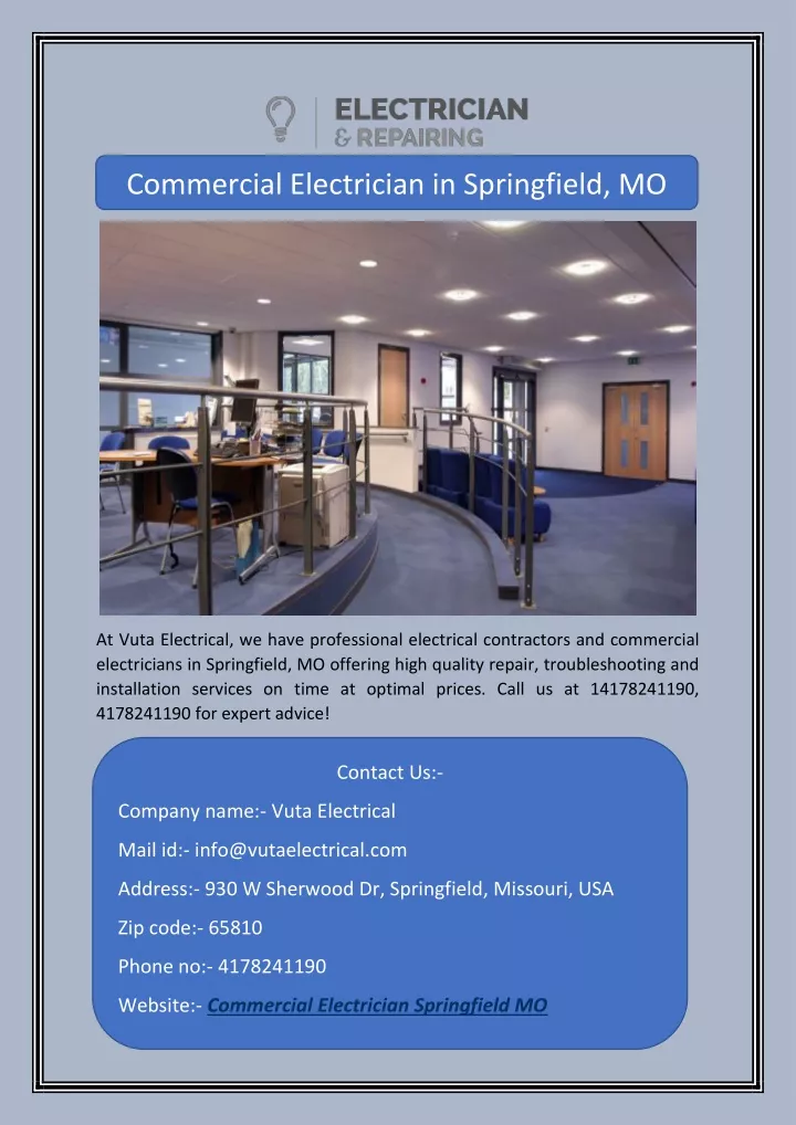 commercial electrician in springfield mo