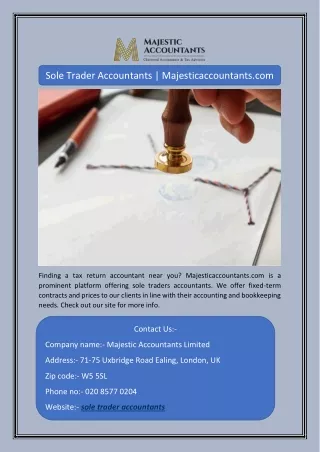 sole trader accountants majesticaccountants com