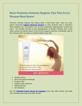 Basic Feminine Intimate Hygiene Tips That Every Woman Must Know!