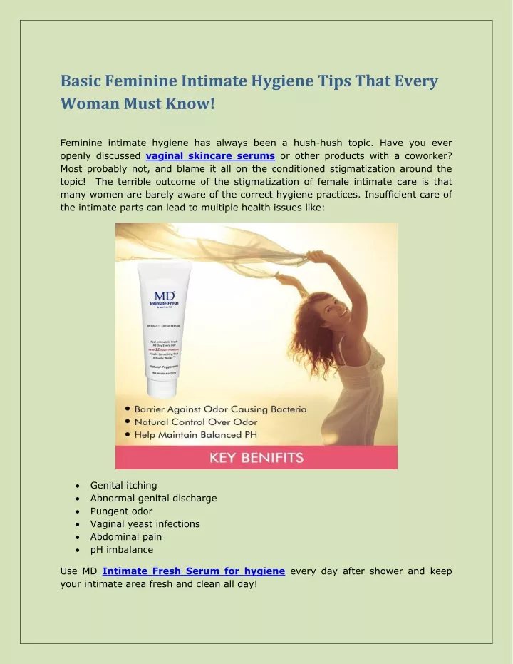 basic feminine intimate hygiene tips that every
