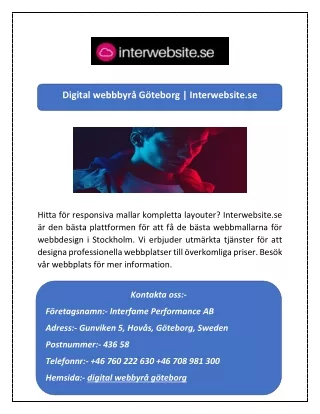 digital webbbyr g teborg interwebsite se