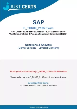Get Success With Real SAP C_THR89_2105 Exam PDF-[2021]