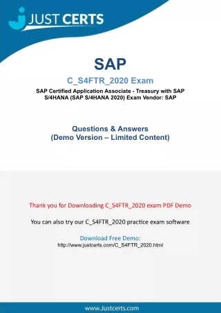 Get Success With Real SAP C_S4FTR_2020 Exam PDF-[2021]