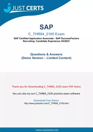 Get Success With Real SAP C_THR84_2105 Exam PDF-[2021]
