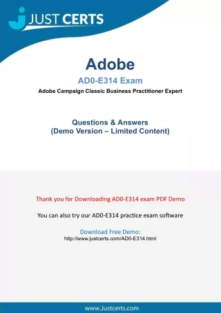 Get Success With Real Adobe AD0-E314 Exam PDF-[2021]