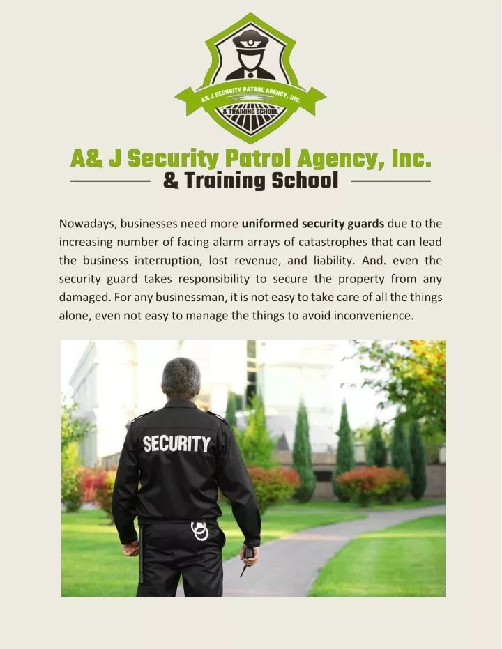 nowadays businesses need more uniformed security