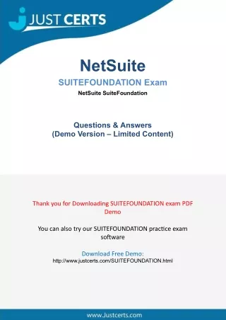 Get Success With Real NetSuite SuiteFoundation Exam PDF-[2021]
