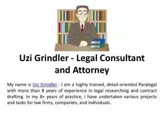 Uzi Grindler - Legal Consultant and Attorney