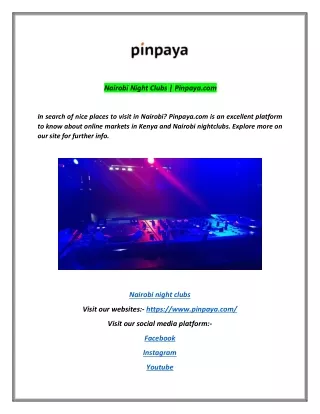 Nairobi Night Clubs | Pinpaya.com