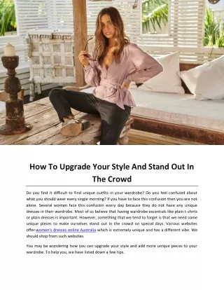 How To Upgrade Your Style And Stand Out In The Crowd