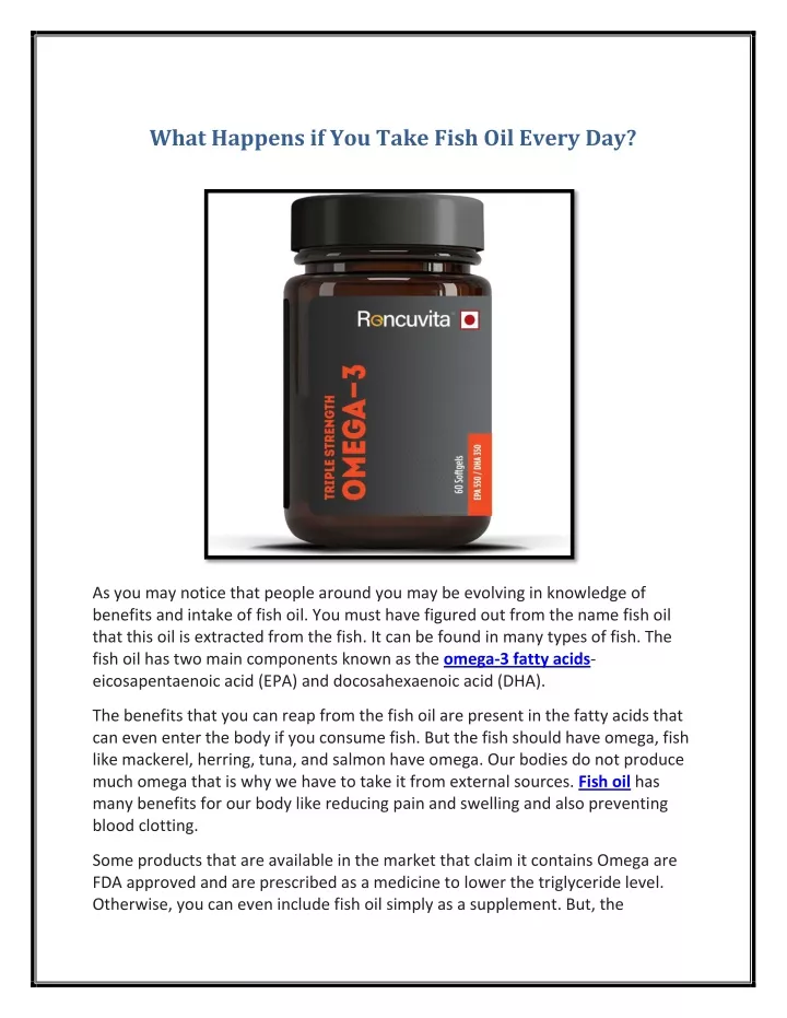 what happens if you take fish oil every day