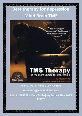 Best therapy for depression Mind Brain TMS