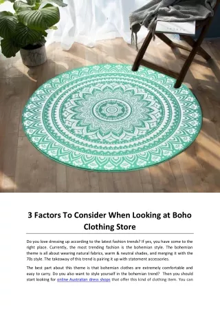 3 Factors To Consider When Looking at Boho Clothing Store