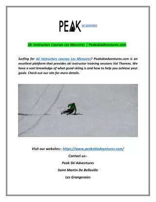 ski instructors courses les menuires