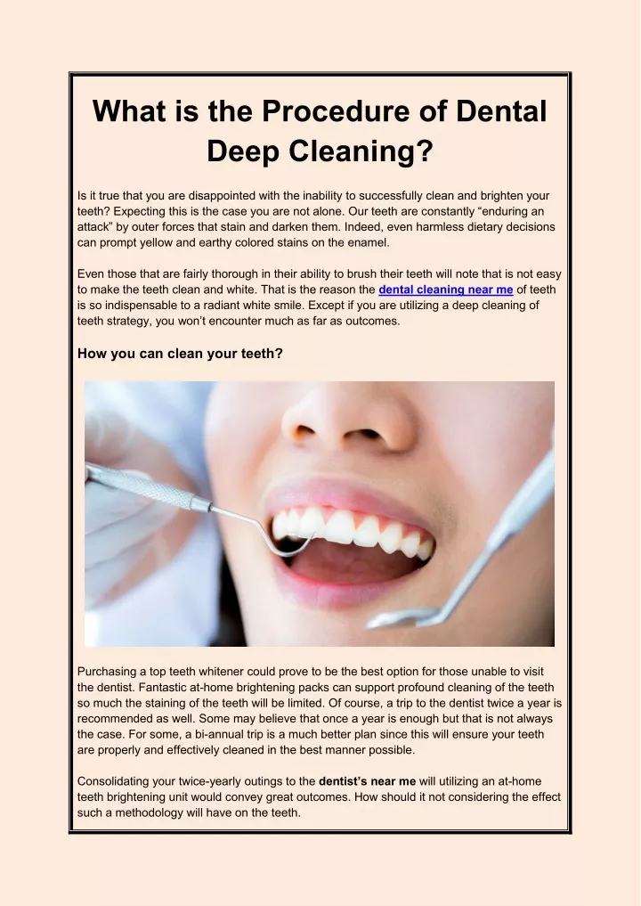 what is the procedure of dental deep cleaning