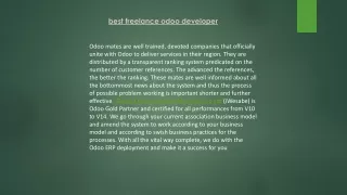 best freelance odoo developer