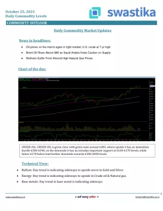 october 25 2021 daily commodity levels