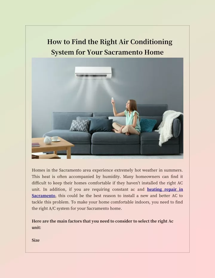 how to find the right air conditioning system