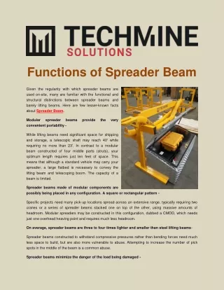 Functions of Spreader Beam