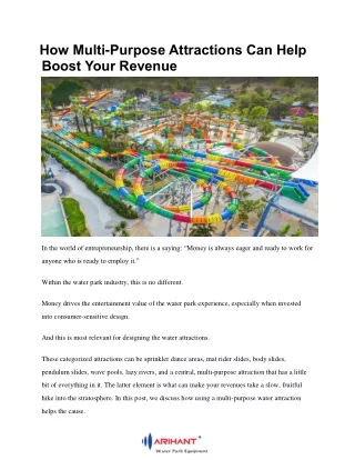 How Multi-Purpose Attractions can Help Boost your Revenue - Arihant Waterslides