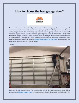 How to choose the best garage door